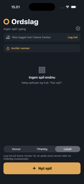 Ordslag i mørk tilstand